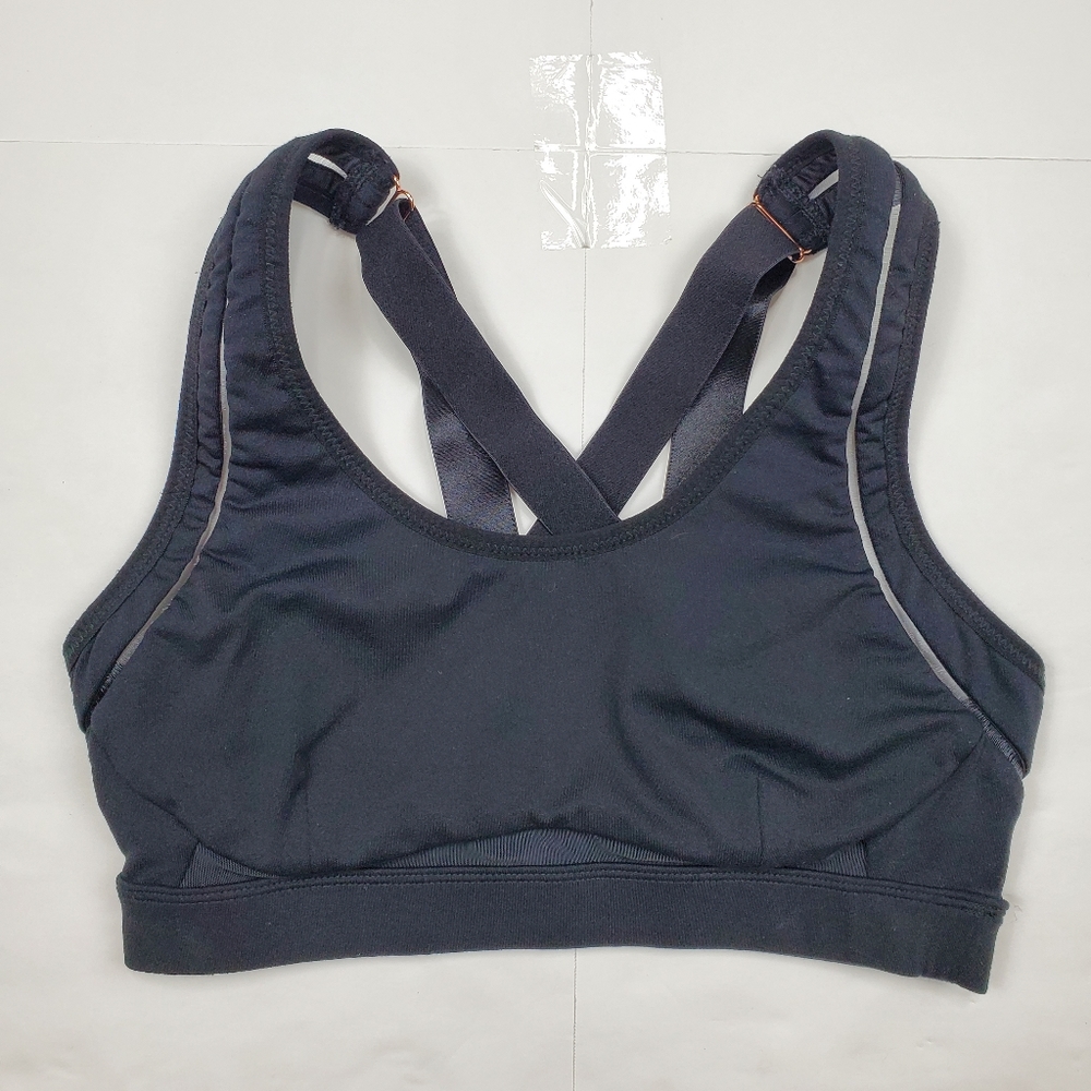 Fabletics Black Sports Bra High Impact Belle Strappy Adjustable Small S